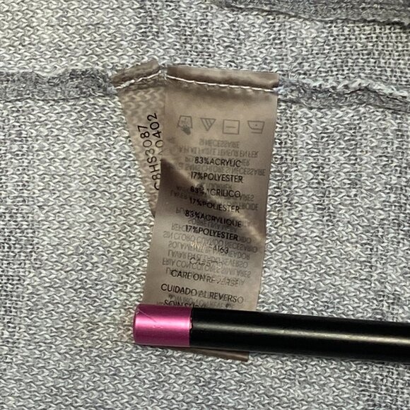 Calvin Klein Cowl Neck Hi Low Knit Tunic Sweater Long Sleeve Swirl Grey White L - Picture 11 of 12